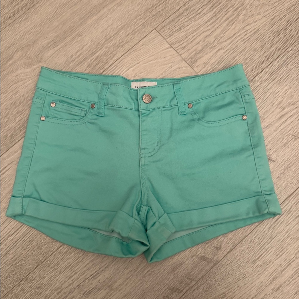 Celebrity Pink Green Jean Shorts